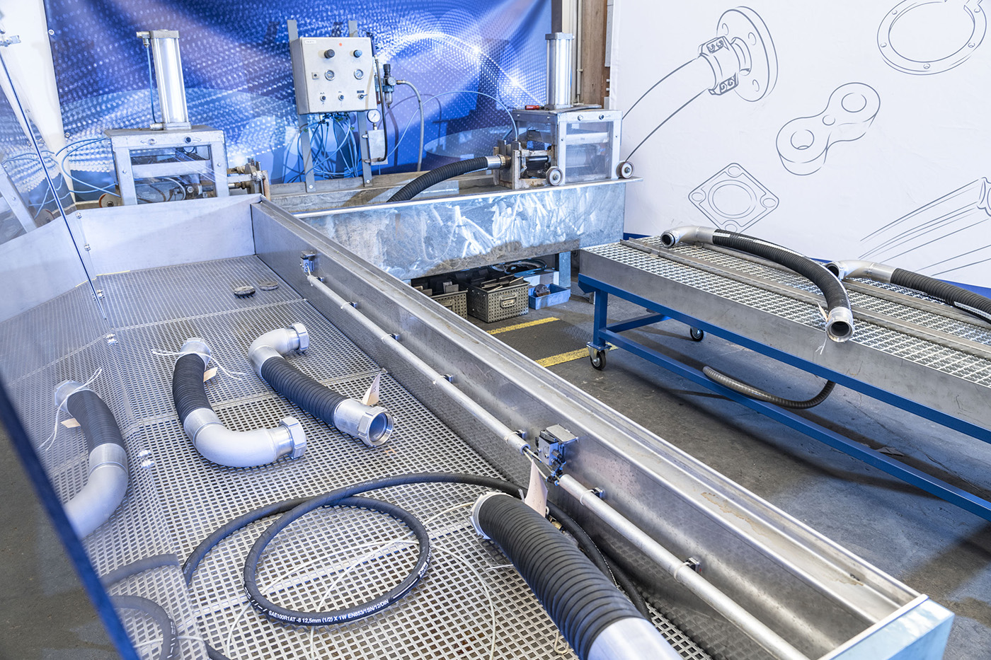 VIGOT Industiretechnik, Schlauchprüfung, Qualitätssicherung, Chemie- und Lebensmittelschläuchen