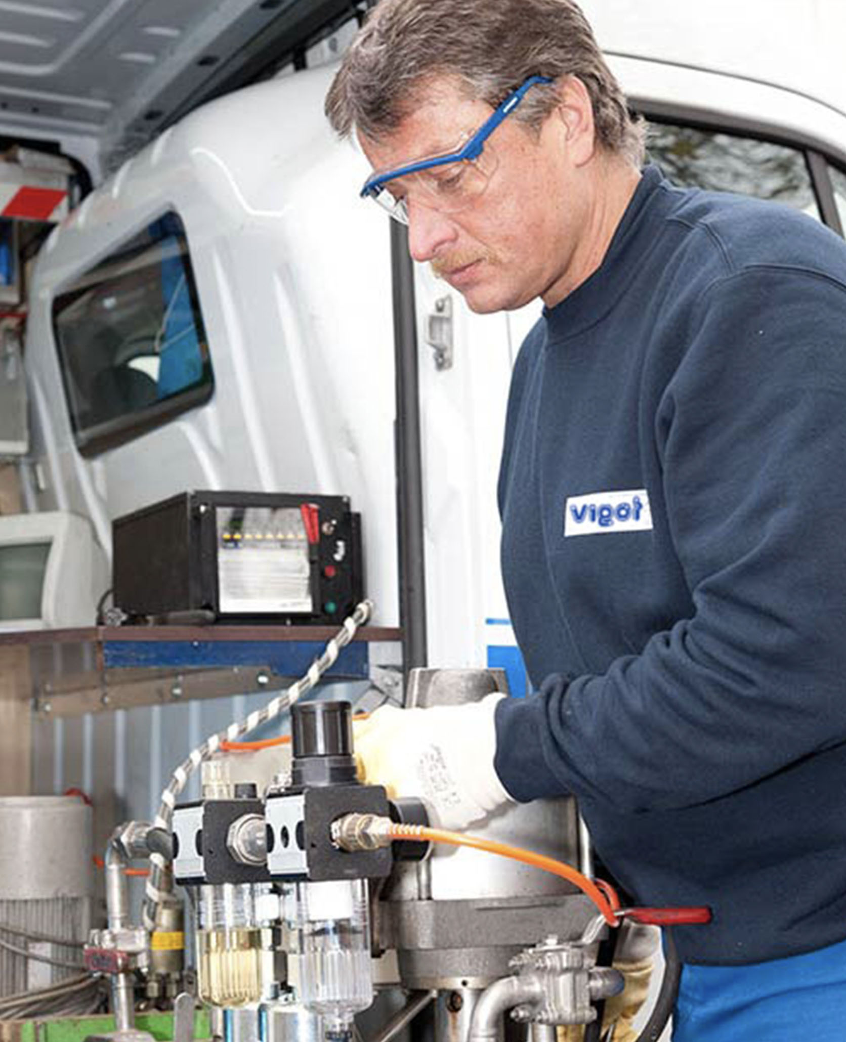 VIGOT Industrietechnik, Mobile Mitarbeiter, Prüfdruck, Mobile Prüfstation