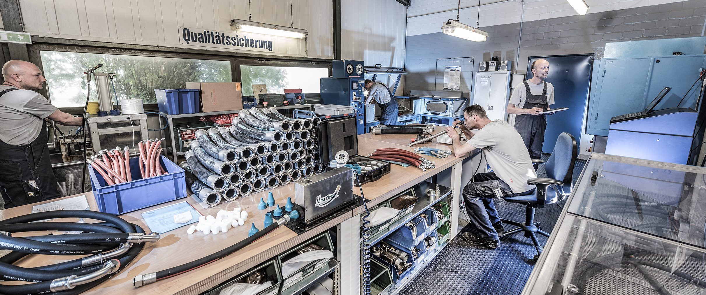 VIGOT Industrietechnik, Stationäre Prüfung, Höchstdruck-Hydraulik, Dichtigkeitsprüfungen, Druckzeugnis